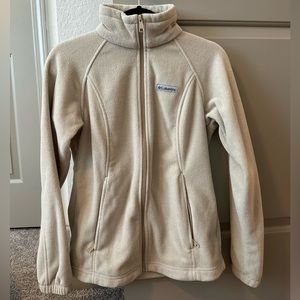Tan Columbia Full-Zip Jacket with Pockets, Size Small